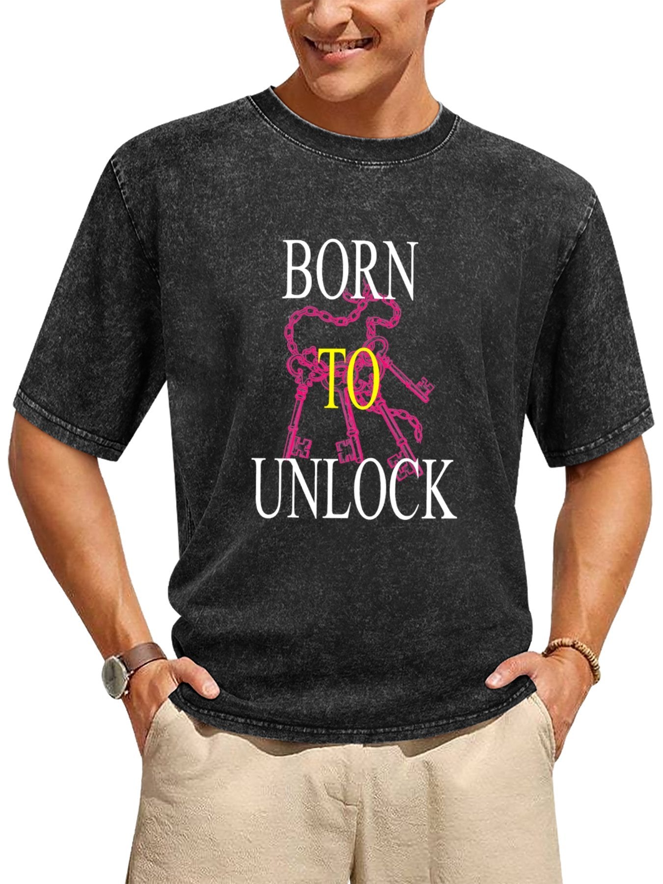 Born to Unlock Keys Vintage Washed T-Shirt Secondary image