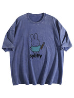 Spliffy Bunny Graphic Washed T-Shirt