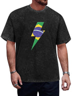 AC/DC Brazil Flag Lightning Bolt Graphic T-Shirt