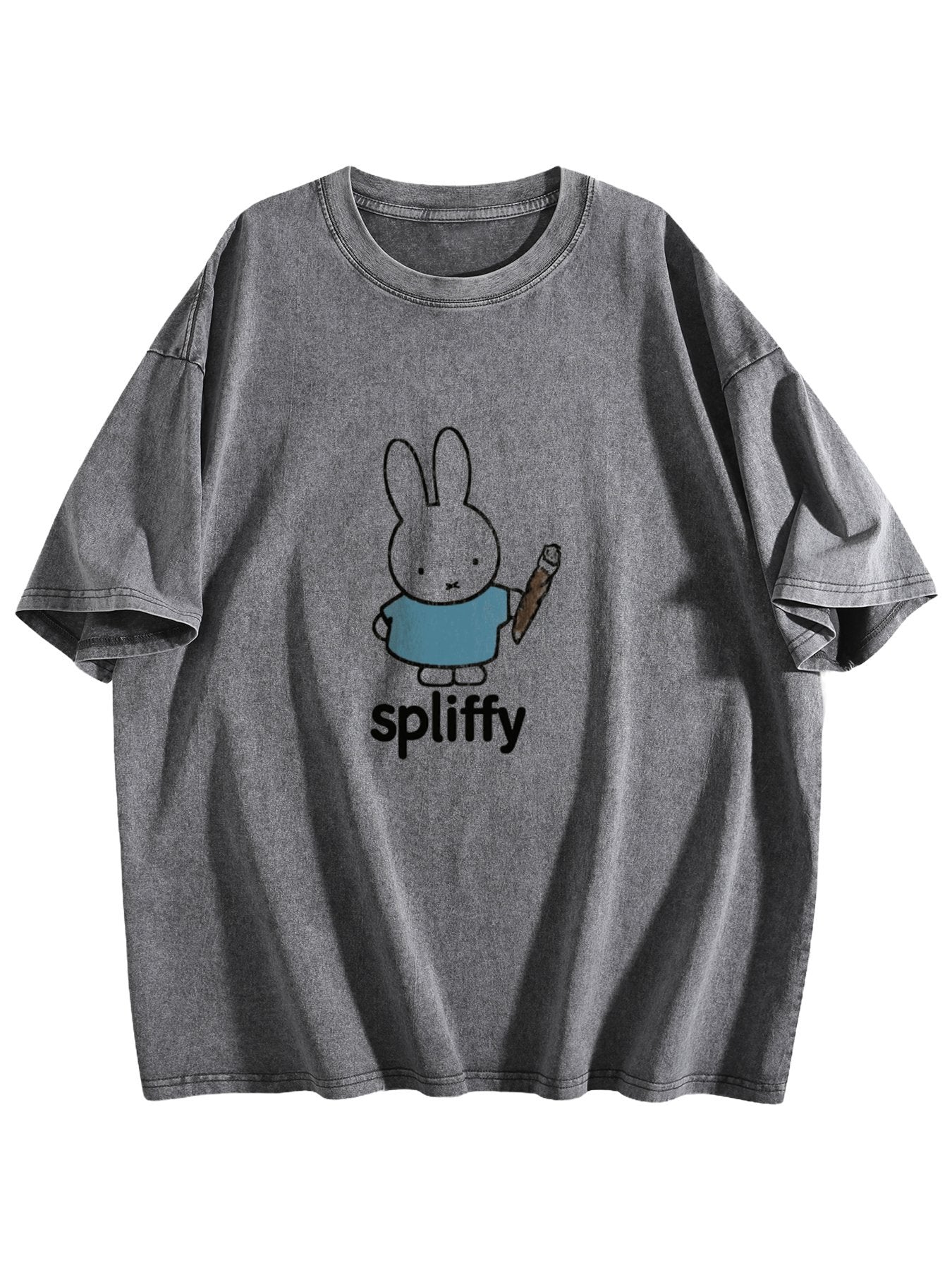 Spliffy Bunny Graphic Washed T-Shirt