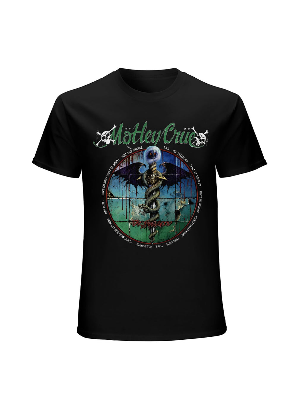 Mötley Crüe Dr. Feelgood Circular Album Graphic T-Shirt