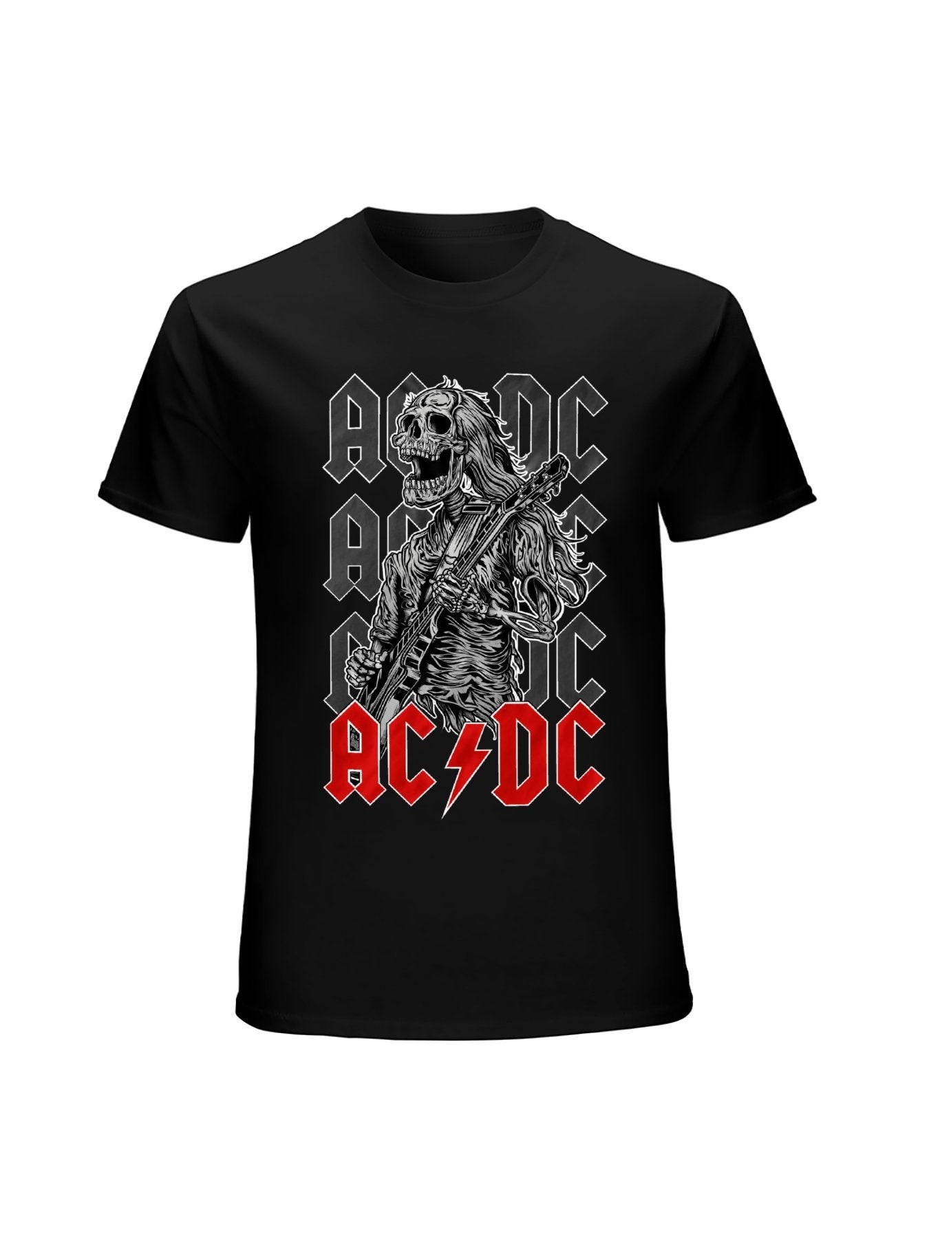 AC/DC Skeleton Guitarist Logo Graphic T-Shirt