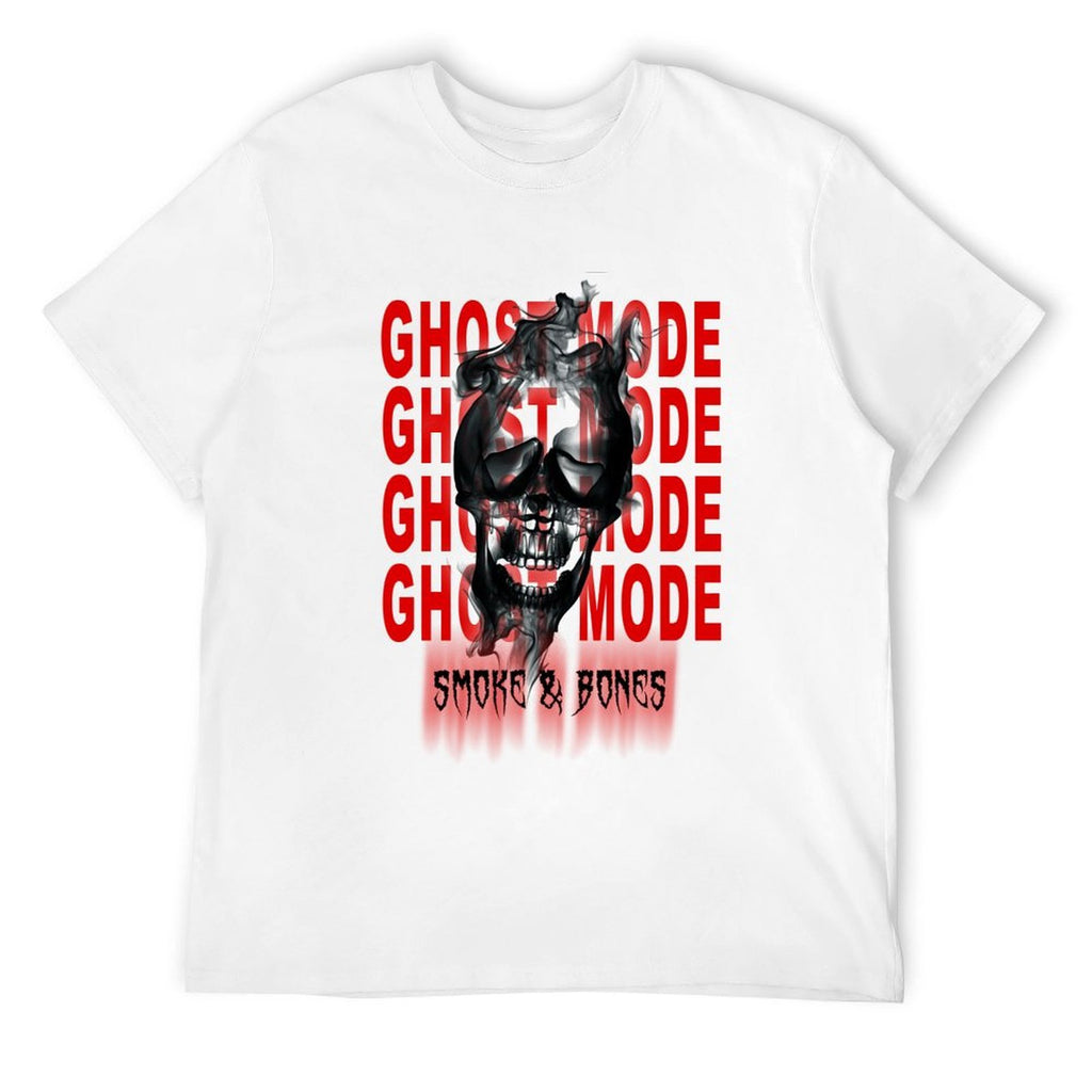 Ghost Mode Smoke and Bones Graphic White T-Shirt