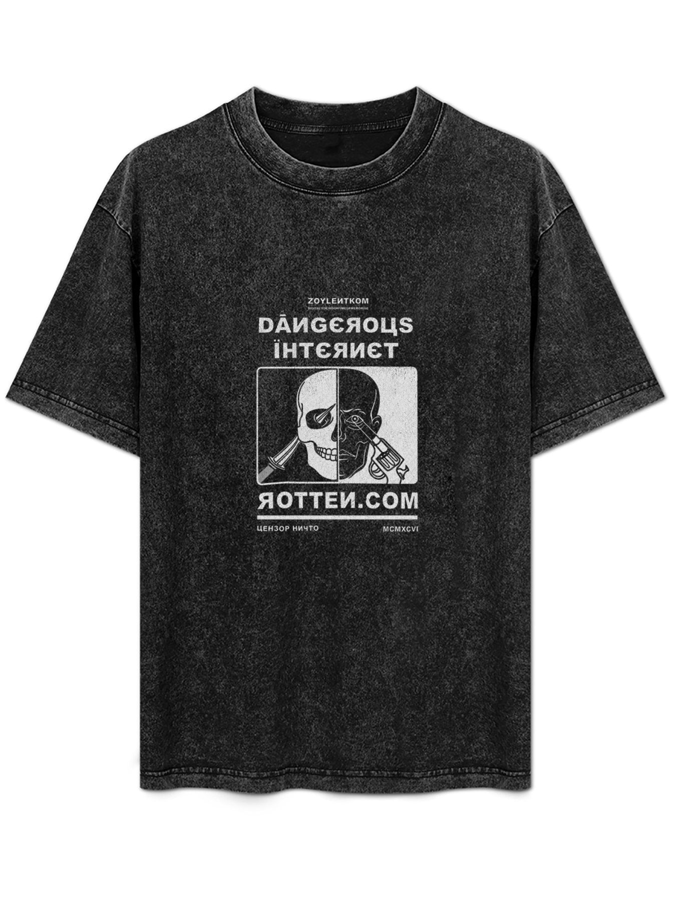 Dangerous Internet Graphic Washed T-Shirt