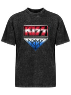 KISS Army Red White and Blue Shield Graphic T-Shirt