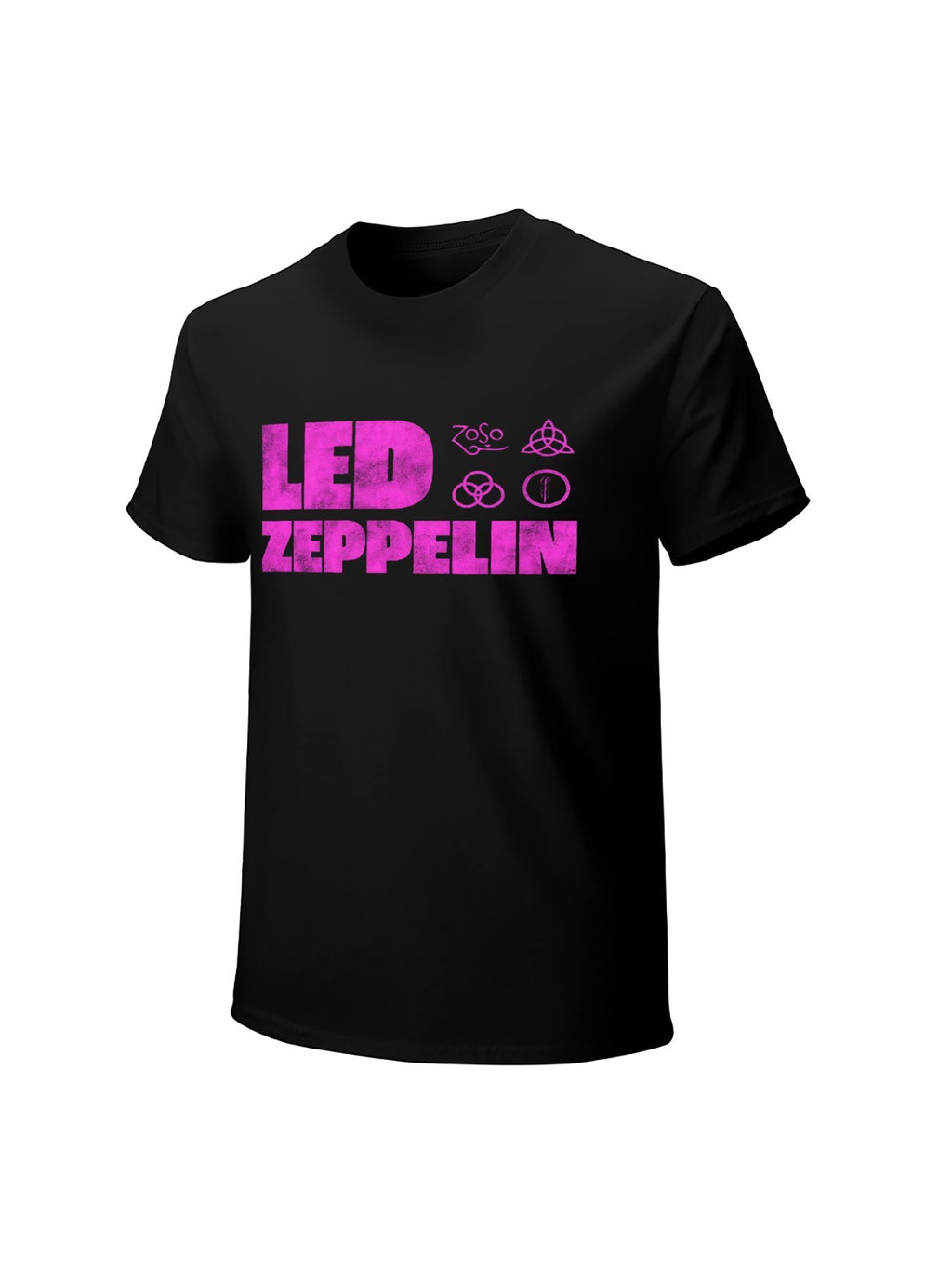 Led Zeppelin Pink Logo Symbols Graphic T-Shirt