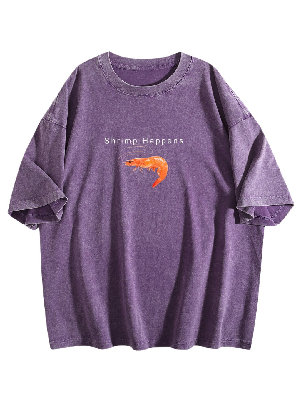 Shrimp Happens Graphic Washed T-Shirt