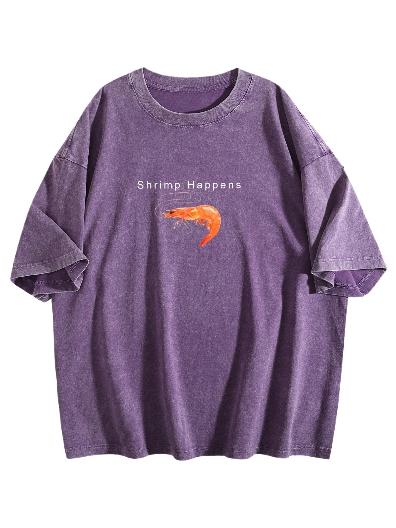 Shrimp Happens Graphic Washed T-Shirt