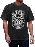 Vintage Washed Black Sabbath Pentagram Skull Graphic T-Shirt