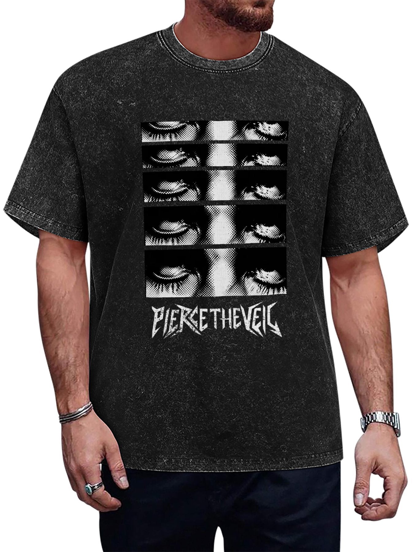 Vintage Washed Pierce The Veil Eyes Graphic T-Shirt Main image
