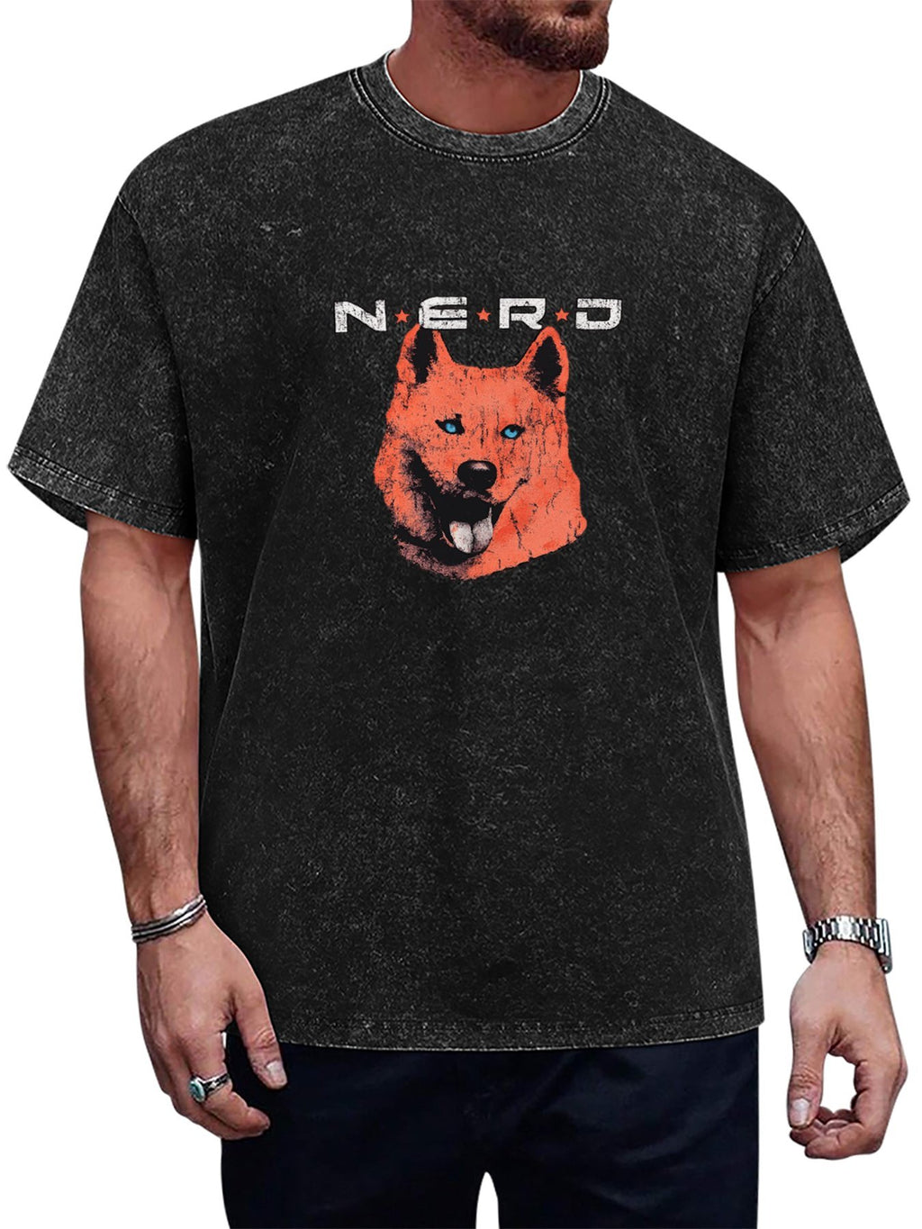 N.E.R.D Dog Graphic Washed T-Shirt