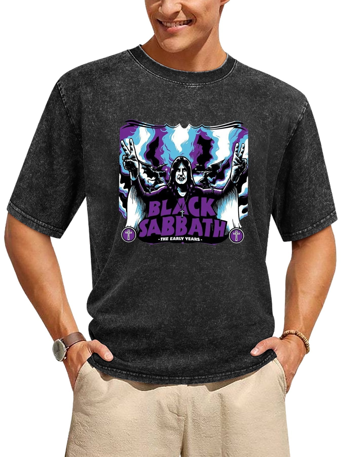 Vintage Washed Black Sabbath The Early Years Graphic T-Shirt Secondary image