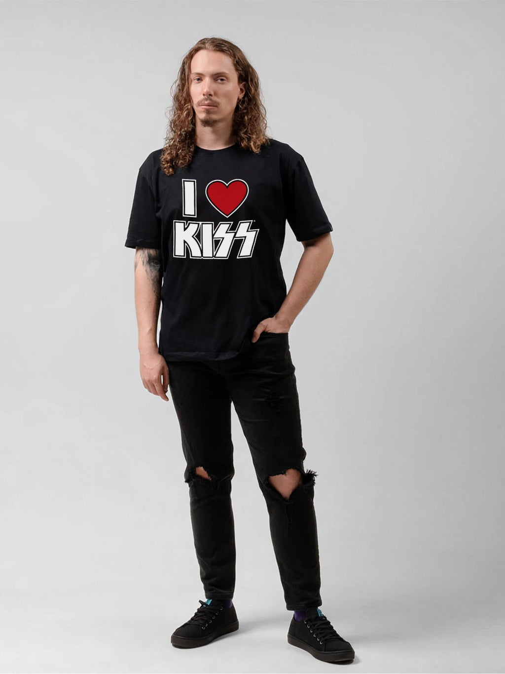 KISS I Love KISS Heart Logo Graphic T-Shirt