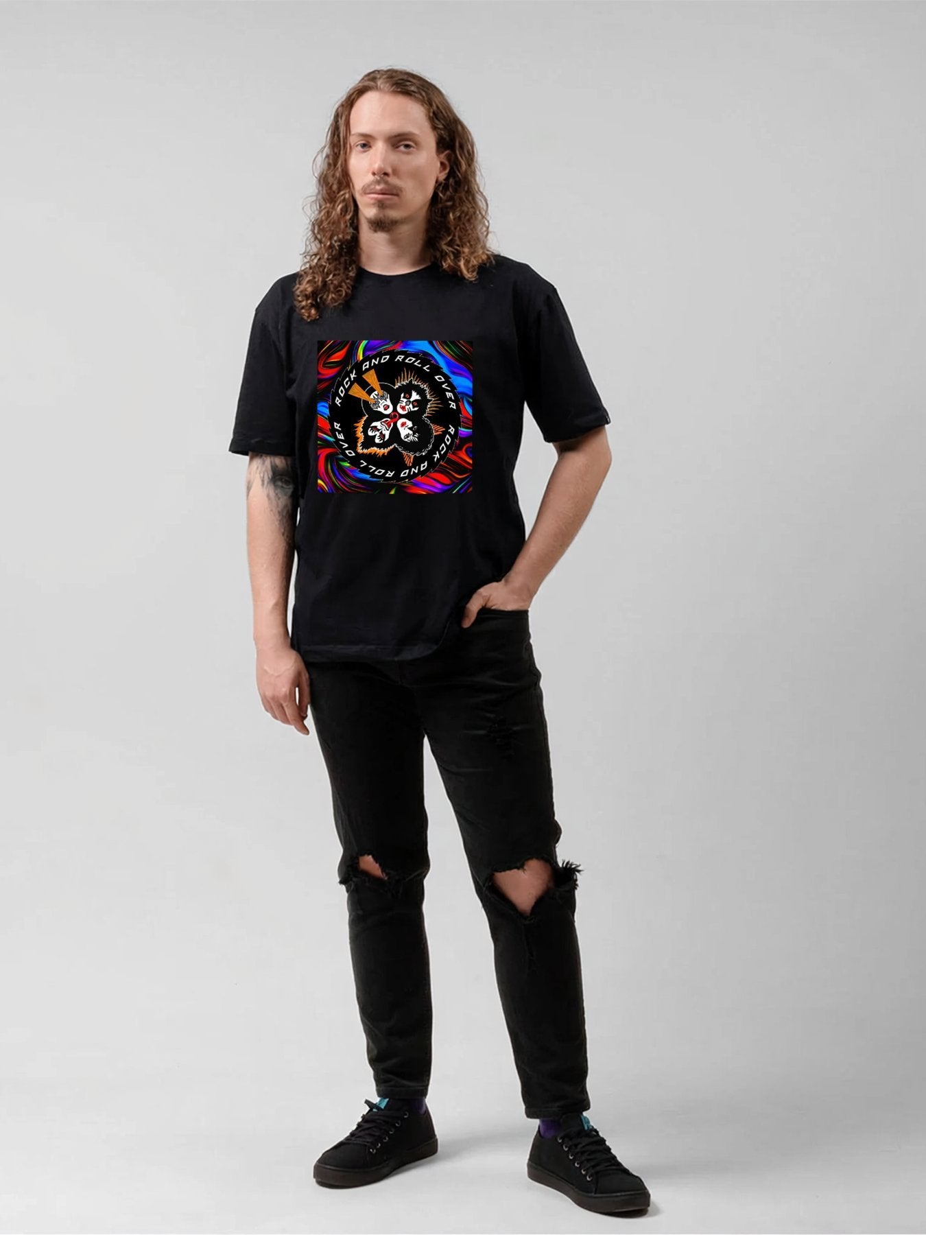 KISS Face Trio Psychedelic Rock and Roll T-Shirt