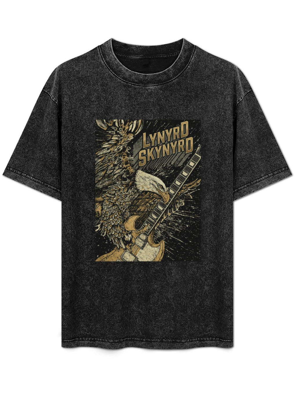 Vintage Washed Lynyrd Skynyrd Eagle Guitar Graphic T-Shirt