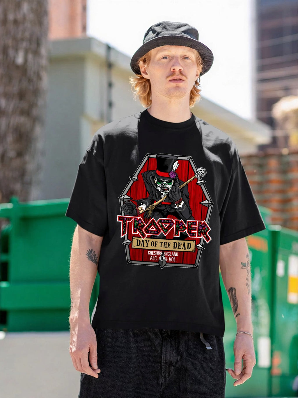 Trooper Day of the Dead Skeleton Graphic T-Shirt