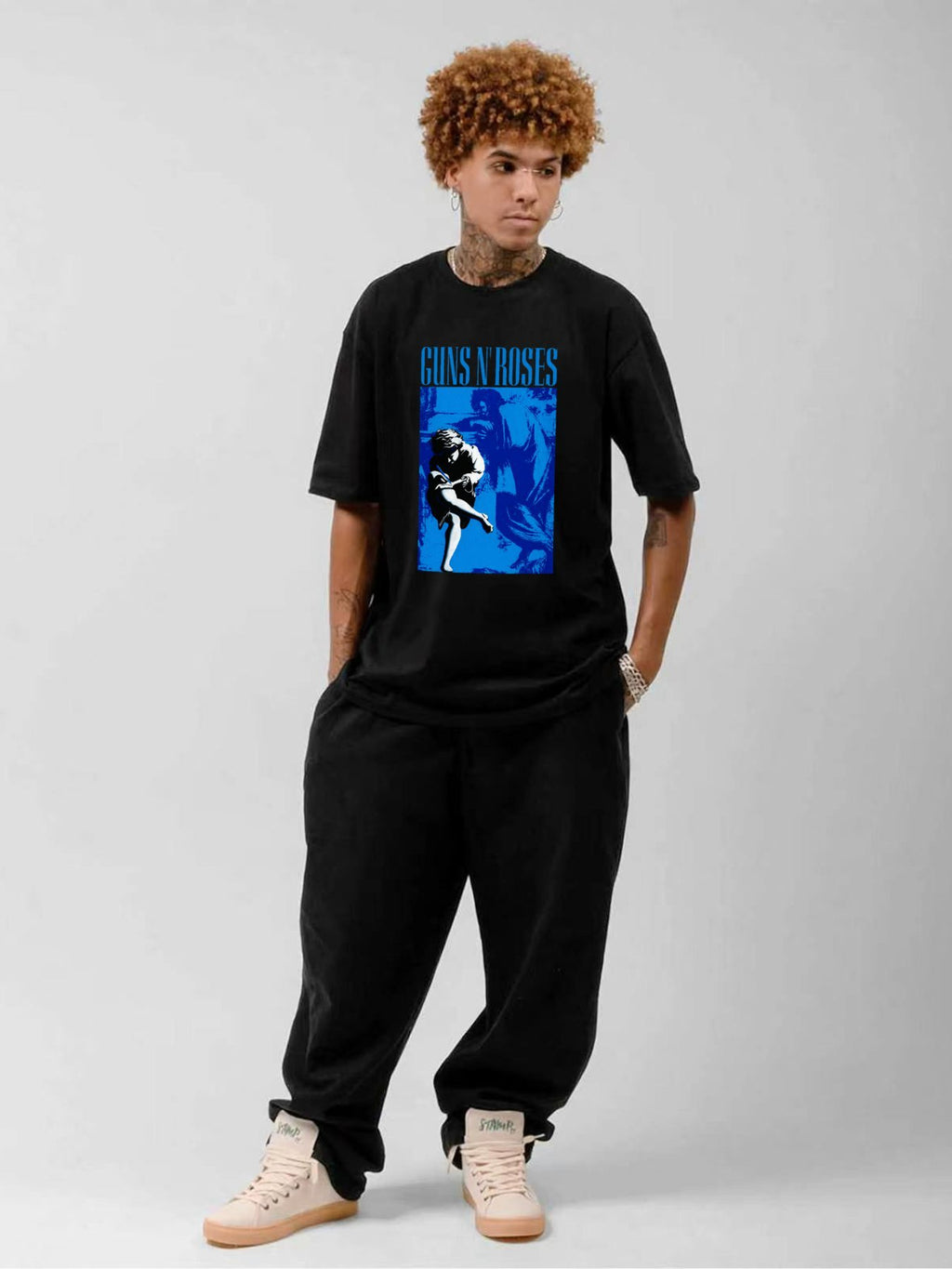 Guns N' Roses Blue Vintage Graphic T-Shirt
