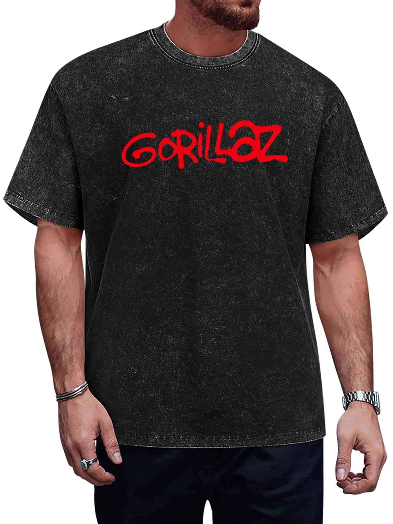 Gorillaz Red Graffiti Logo Graphic T-Shirt