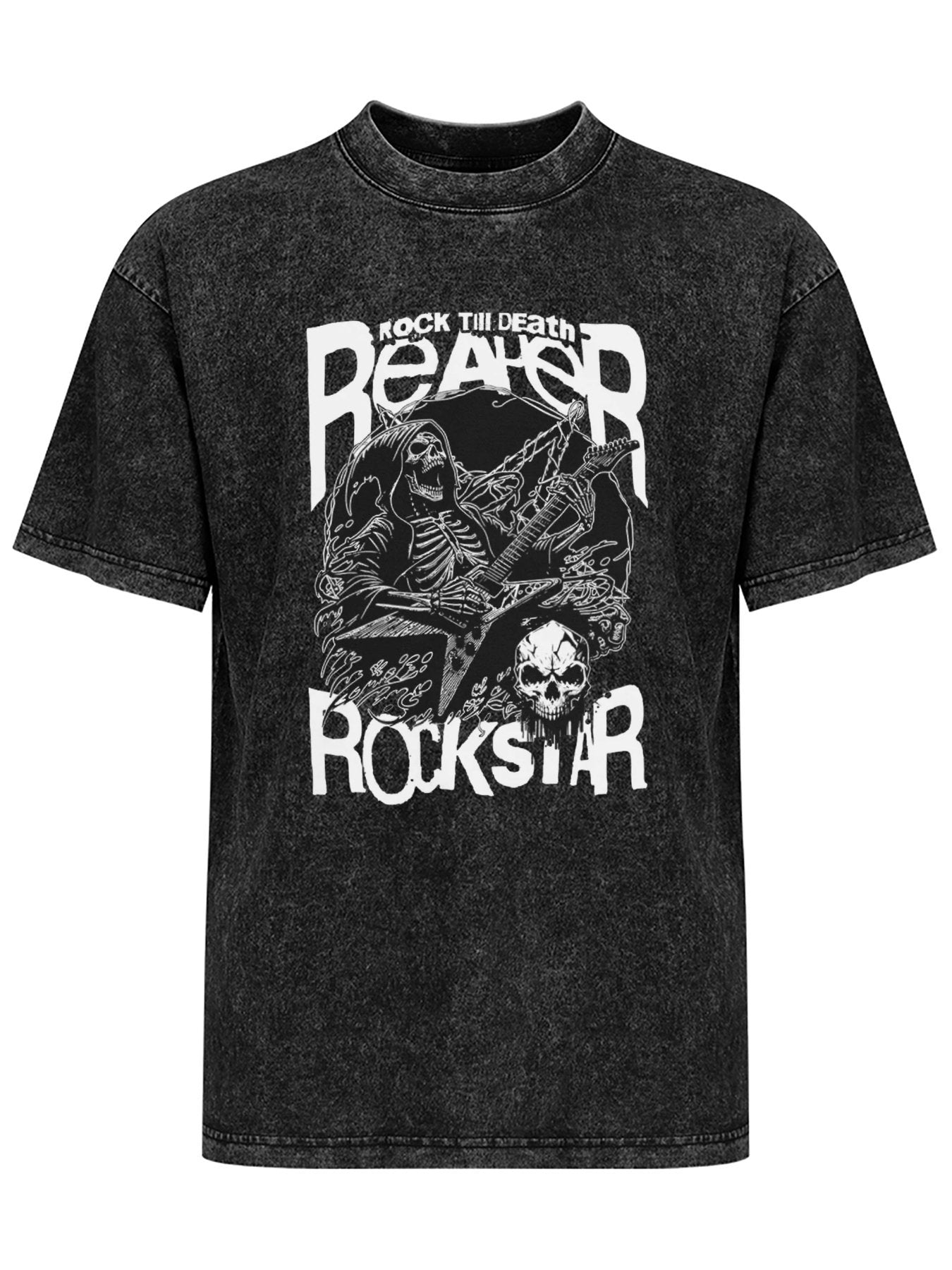 Vintage Washed Rock Till Death Grim Reaper Graphic T-Shirt