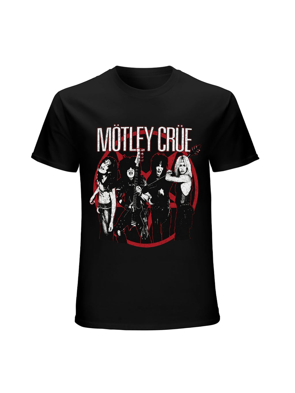Mötley Crüe Live Band Portrait Graphic T-Shirt