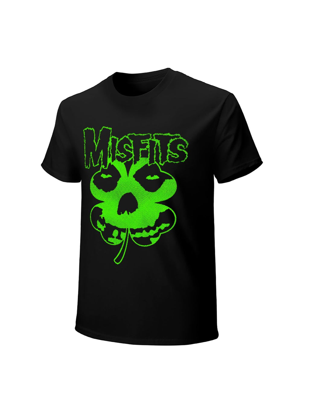 Misfits Green Shamrock Skull Graphic T-Shirt