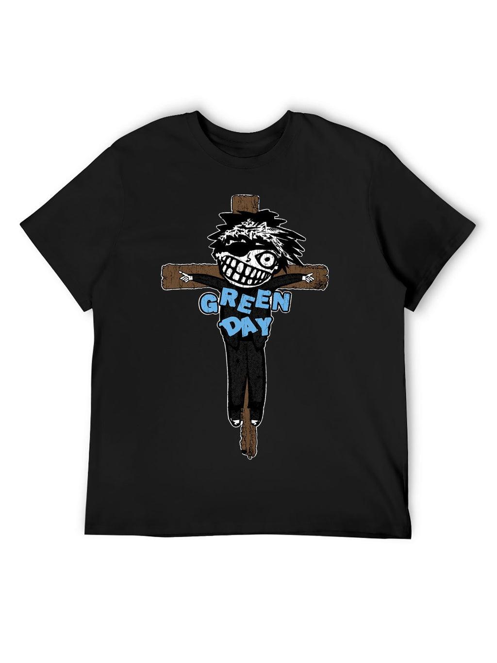 Green Day Punk Cartoon Skull Graphic T-Shirt