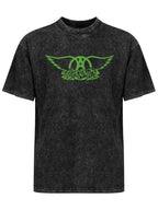 Aerosmith Green Wing Logo Graphic T-Shirt