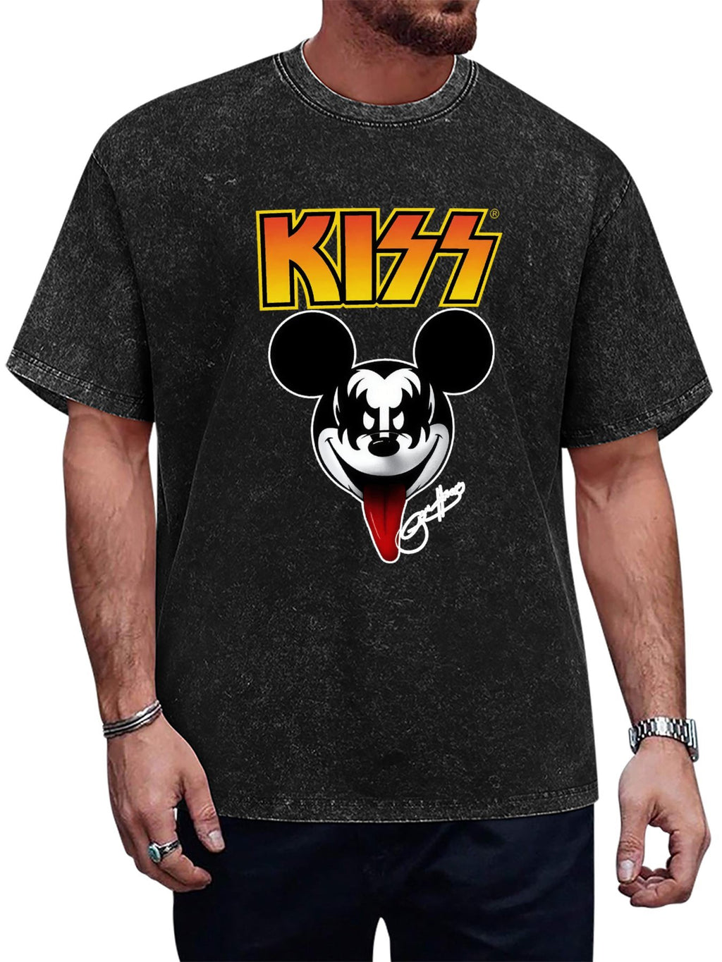 KISS Mickey Mouse Demon Graphic T-Shirt
