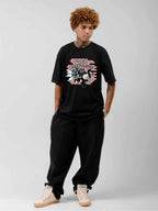 Punk Bunny Coffee Street Cartoon Graphic T-Shirt