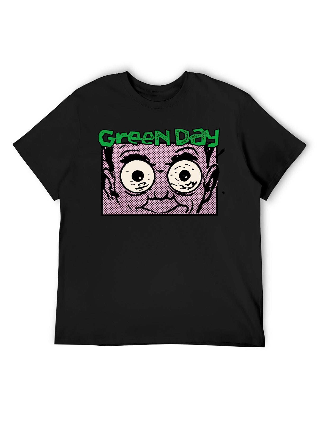 Green Day Wide-Eyed Comic Punk Graphic T-Shirt