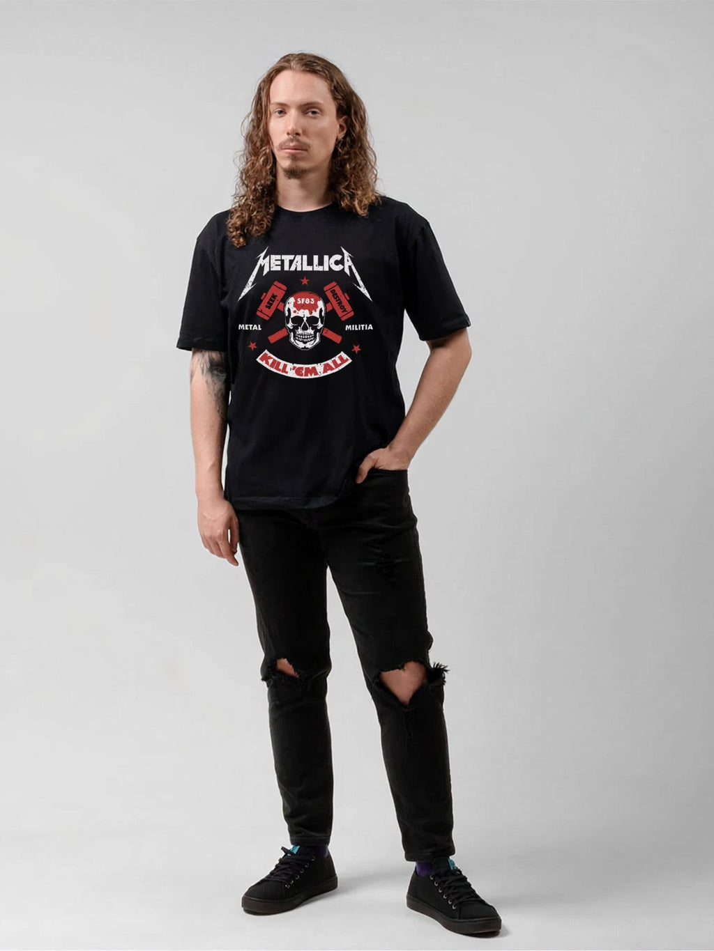 Metallica Kill 'Em All Skull Hammer Graphic T-Shirt
