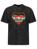 Aerosmith Colorful Heart Winged Logo Graphic T-Shirt