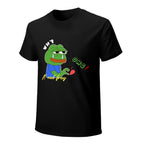 Sad Frog Broken Heart Graphic Black T-Shirt