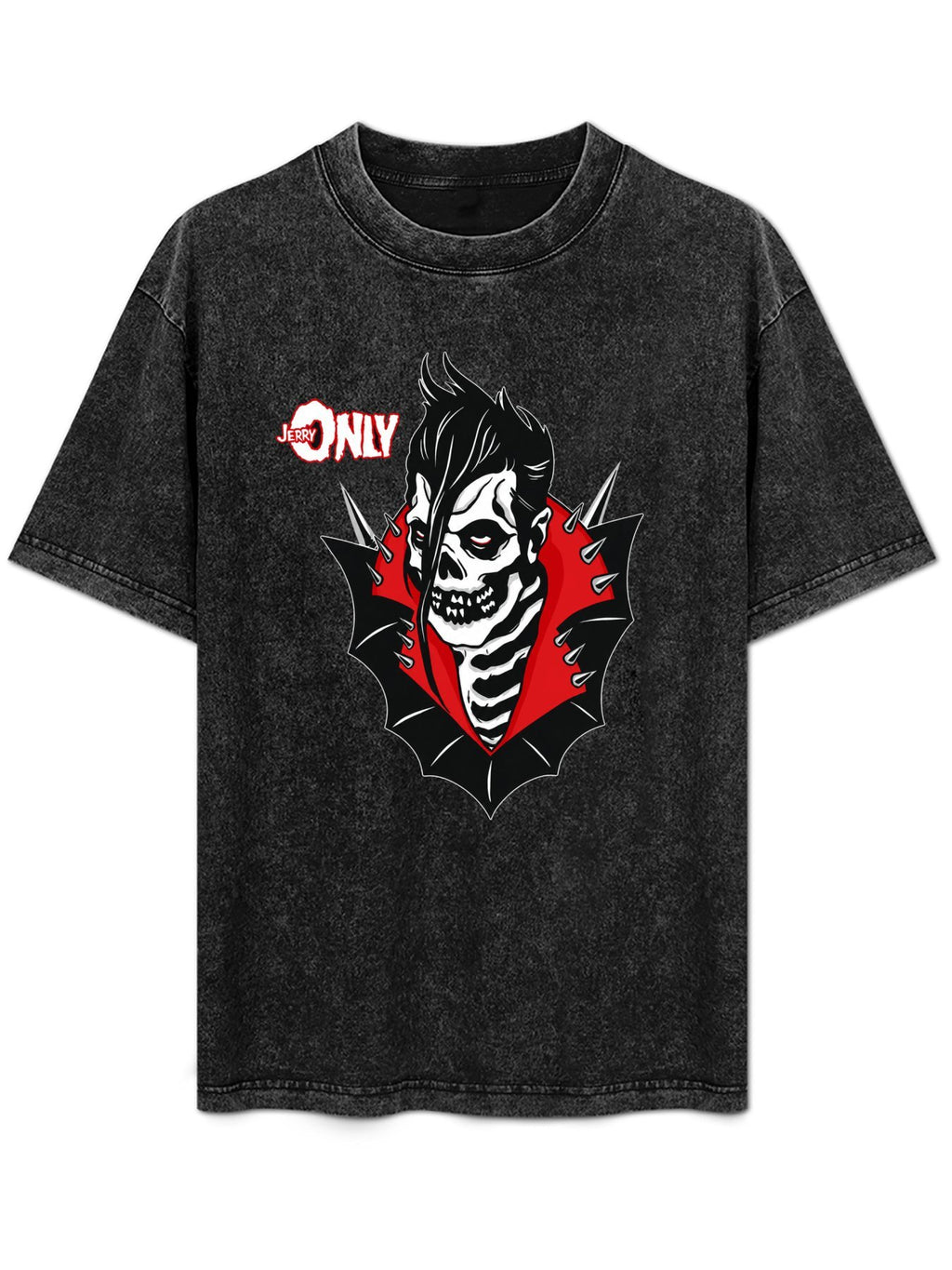 Misfits Jerry Only Spiked Skeleton Portrait Graphic T-Shirt