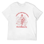 Birthday Party Cartoon Graphic White T-Shirt