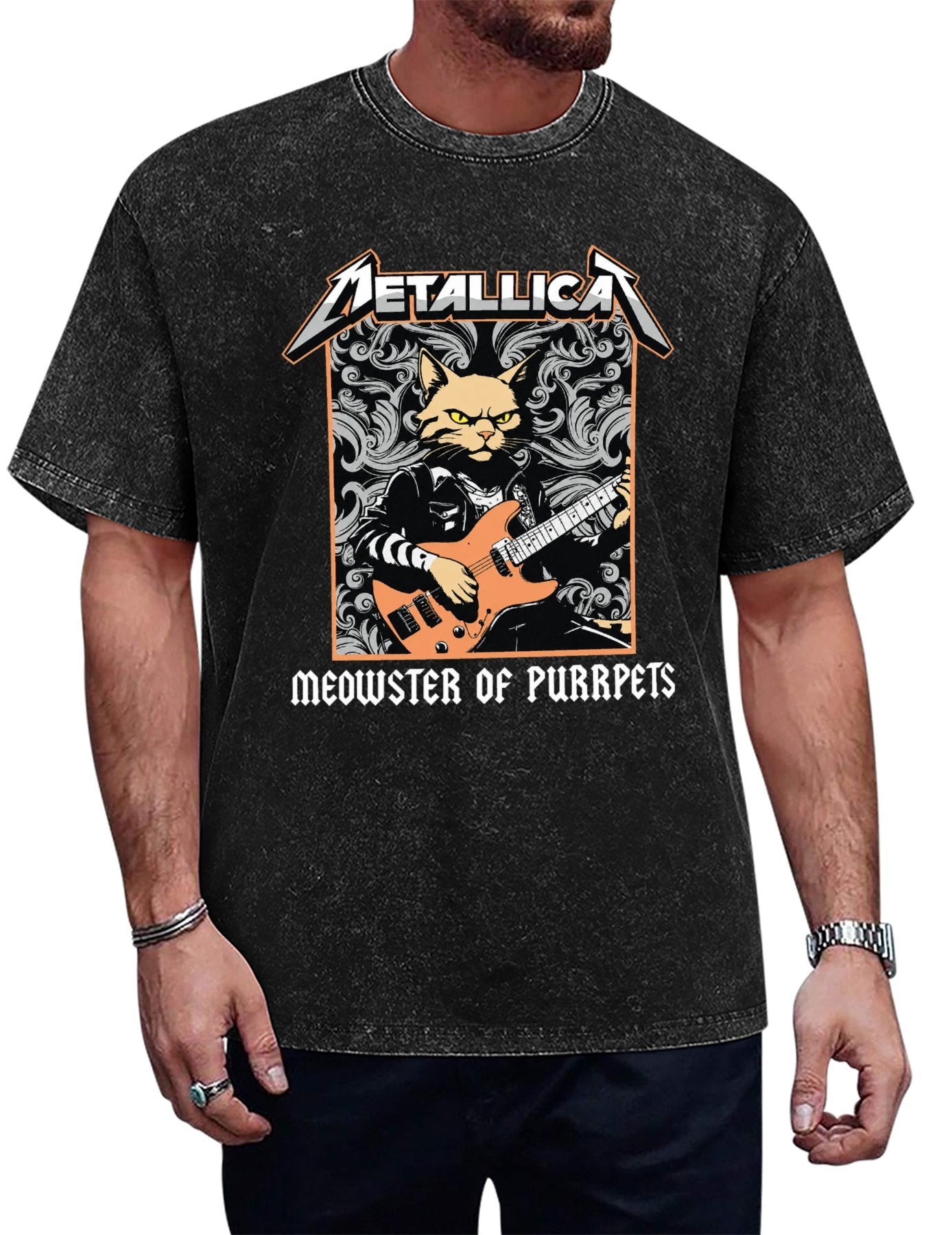 Metallica Meowster of Purrpets Guitar Cat T-Shirt Main image