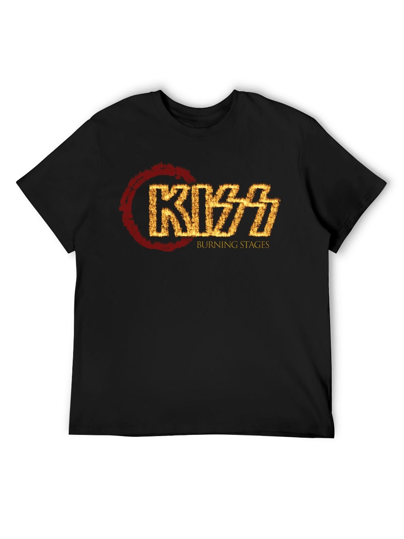 KISS Burning Stages Flame Logo Graphic T-Shirt