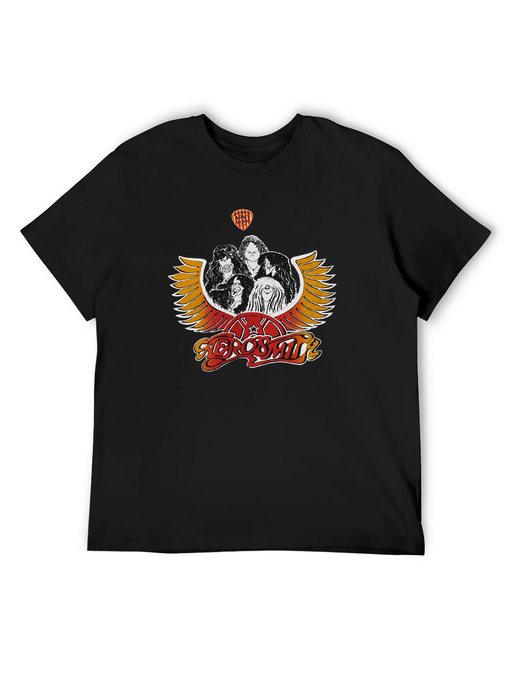 Aerosmith Band Portrait Winged Logo Vintage Graphic T-Shirt