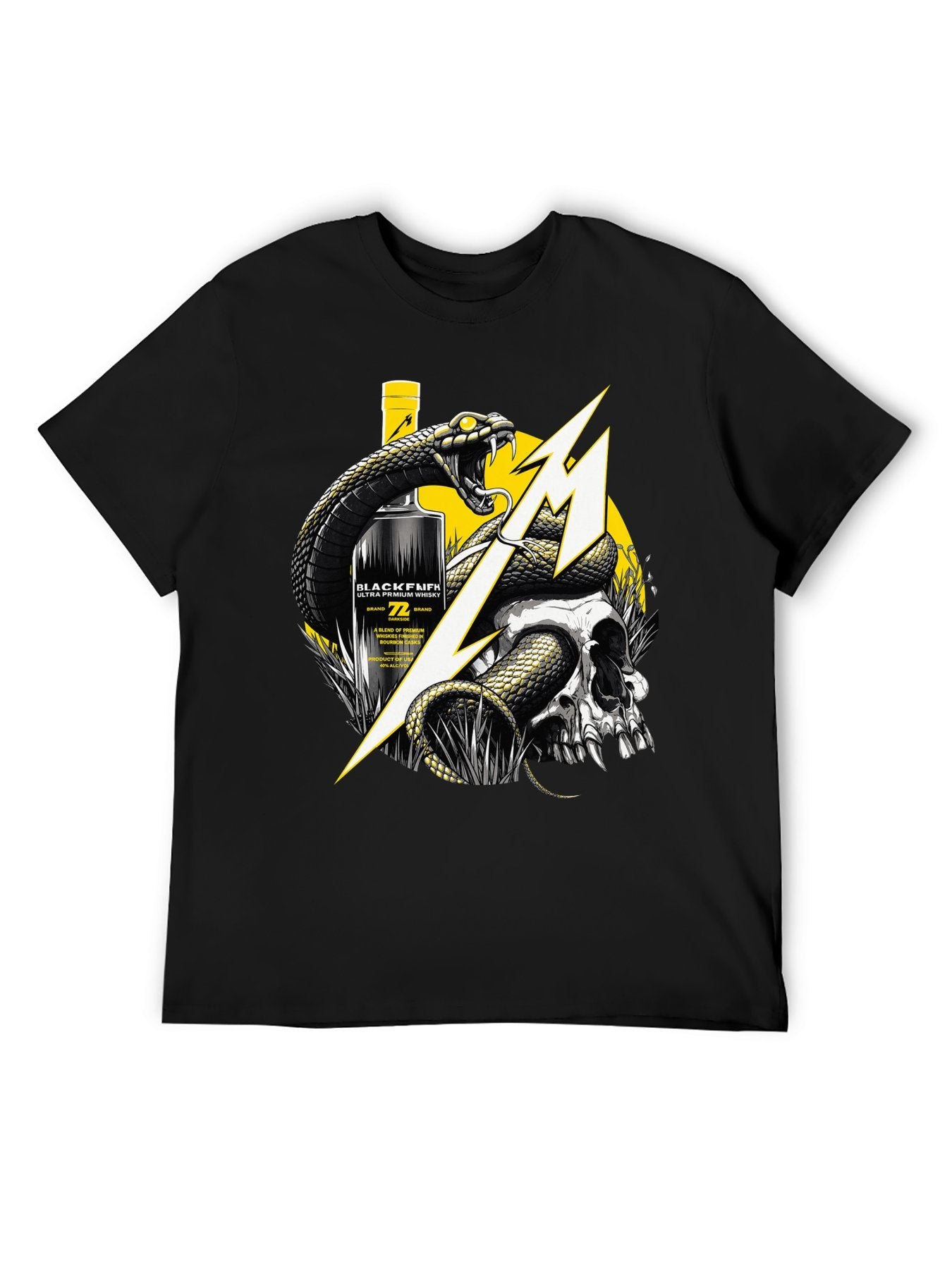Metallica Blackfish Snake Skull Graphic T-Shirt