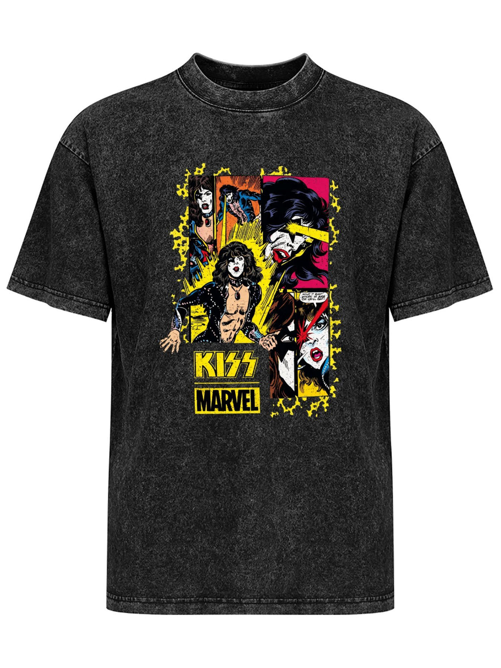 Vintage Washed KISS Marvel Comic Graphic T-Shirt