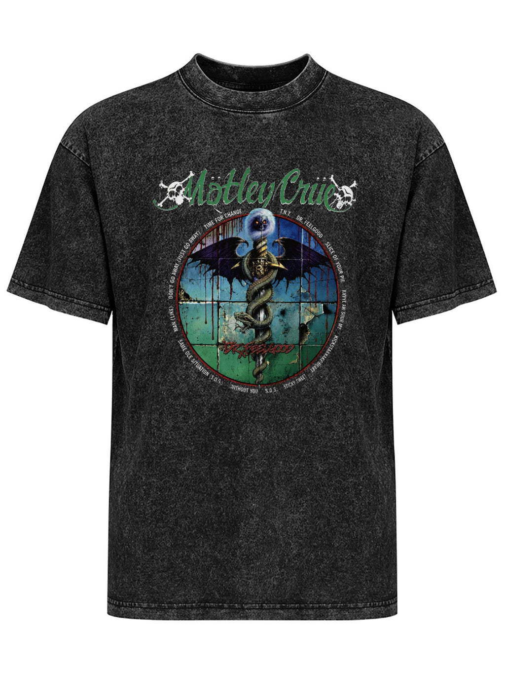 Mötley Crüe Dr. Feelgood Serpent Emblem Graphic T-Shirt