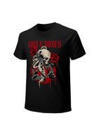 Guns N’ Roses Skull Guitar Rose Graphic T-Shirt