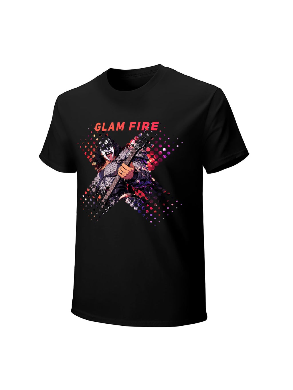 Glam Fire Guitarist Graphic T-Shirt