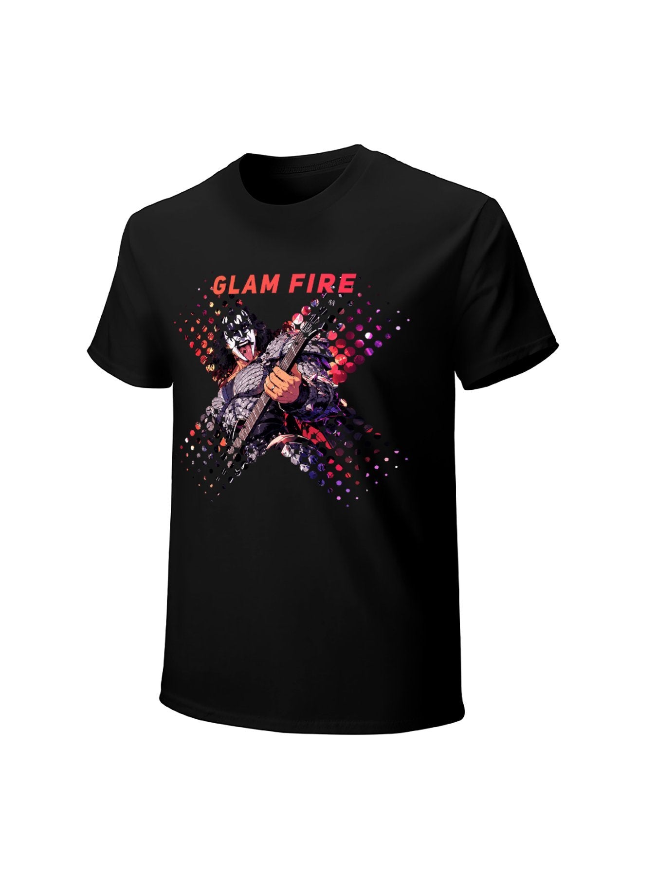 Glam Fire Guitarist Graphic T-Shirt