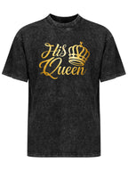His Queen Gold Crown Script Graphic T-Shirt