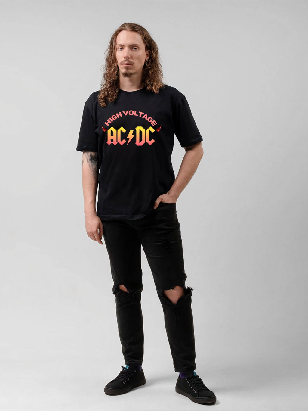 AC/DC High Voltage Horn Logo Graphic T-Shirt