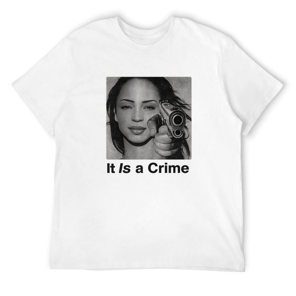 It Is a Crime Portrait Graphic White T-Shirt