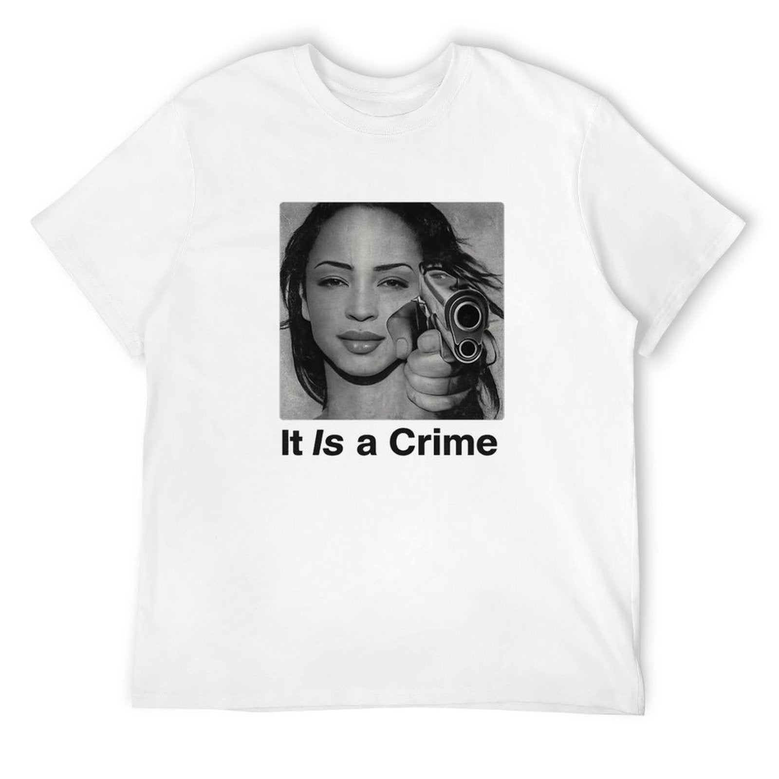 It Is a Crime Portrait Graphic White T-Shirt