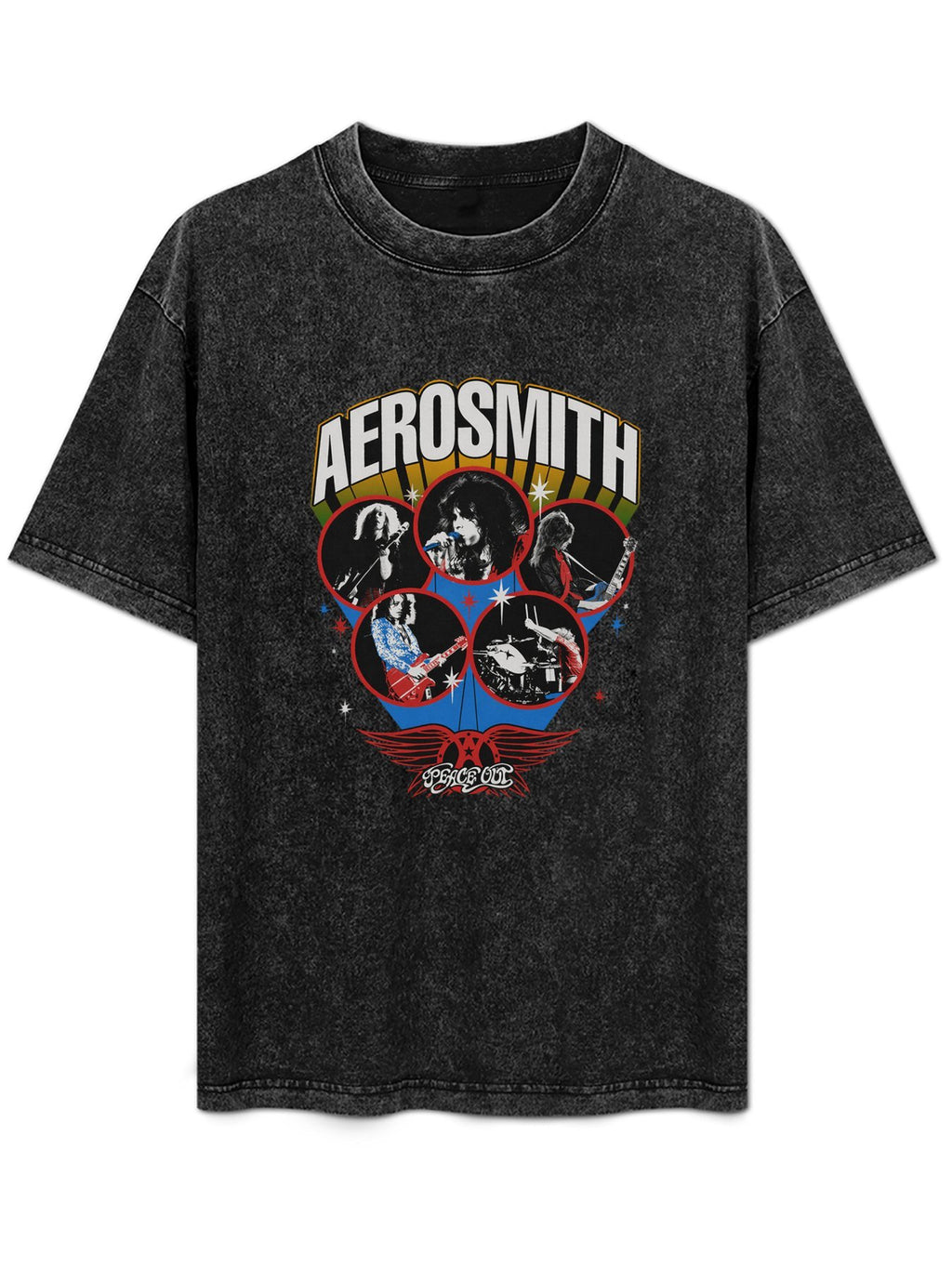 Aerosmith Peace Out Band Collage Graphic T-Shirt