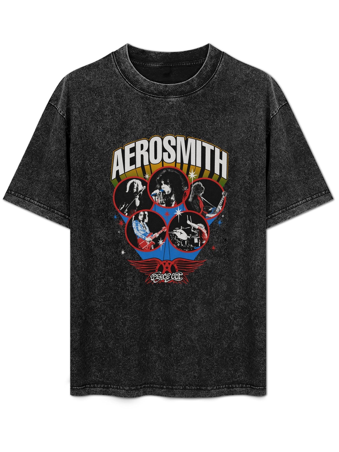 Aerosmith Peace Out Band Collage Graphic T-Shirt
